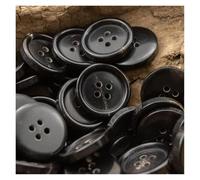 Decorative Sewing Buttons12pcs Genuine Horn Button Set for Suit Jacket Coat Light Brown Black Dark Buttons 15-30mm Accessories(Black,30mm (12pcs))