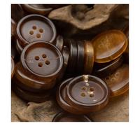 Decorative Sewing Buttons12pcs Genuine Horn Button Set for Suit Jacket Coat Light Brown Black Dark Buttons 15-30mm Accessories(Dark Brown,28mm (12pcs))
