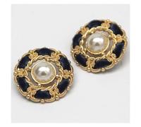 Decorative Sewing Buttons6 Pcs 25mm Large Vintage Luxury Women's Coat Pearl Buttons for Retro Blazer Suit Dress Handmade DIY(Blue)
