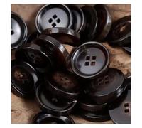 Decorative Sewing Buttons6pcs Spring Summer Suit Buttons Horn Square Hole Dark Brown Shiny Matte Jacket Coat Accessories Overcoat Knitting(Shiny Brown,19.8mm (6pcs))