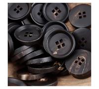 Decorative Sewing Buttons6pcs Spring Summer Suit Buttons Horn Square Hole Dark Brown Shiny Matte Jacket Coat Accessories Overcoat Knitting(Matte Brown,17.5mm (6pcs))