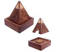 Decorative Sheehsam Wood Incense Cone Pyramid Box