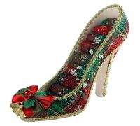 Decorative Shoe Form Resin Jewelry Organizers Featuring Multiple Partition Storage Space for Accessories Display Fashionable High Heel Shaped Resin Fabric Combination Jewelry Storage Rack with Open