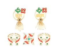 Decorative Shubh Labh Hanging Laxmi Charan Swastik Combo Floor Acrylic Rangoli Indian Traditional Home Decor Housewarming for Home Floor Festival New year Decor (Shubh Labh Laxmi charan Size:-6'')