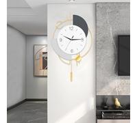 Decorative Silent Quartz Wall Clock with Pendulum, Battery Operated, Large 20x33.5 inch for Living Room, Kitchen, Home, Bathroom, Bedroom Wall Decor