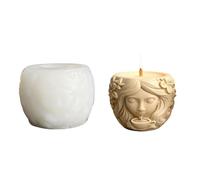 Decorative Silicone Mold for Embossed Planter Pen Holder Resin Cement Casting Jewelry Container Creative Project Girl Planter Cement Concrete Mold