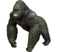Decorative Silverback Mountain Gorilla Statue, Wildlife Resin Ornament, Black