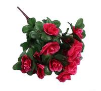 Decorative Simulated Azalea Flower Arrangement for Living Rooms and Event Decorations (rose red)