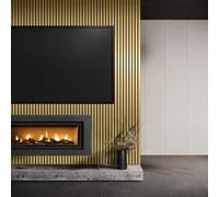 Decorative Wood Slat Wall Panel in Gold 3D Slat Acoustic for Wall or Ceiling 240cm x 60cm