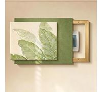 Decorative Sliding Breaker Panel Cover, Hidden Wall-Mounted Breaker Box Wall Art, Sandstone-Textured Breaker Panel Cover For Living Room Office Or Hotel(Gold-B-L,31.4x23.2in)