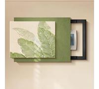 Decorative Sliding Breaker Panel Cover, Hidden Wall-Mounted Breaker Box Wall Art, Sandstone-Textured Breaker Panel Cover For Living Room Office Or Hotel(Black-B-L,27.5x20.0in)
