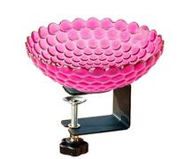 Decorative Small Bird Bathtub for Patio Garden Weather Resistant Metal Base Attracts Wild Birds in a Safe Drinking Spot