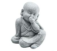 Decorative Small Buddha Monk Statues Figurines See Speak Hear No Evil for Home and Garden with Long lasting Sandstone Resin Material (F)