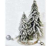 St Helens Decorative Snow Finish Christmas 3-tree Display, Green