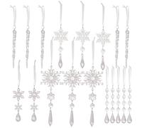 Decorative Snowflakes - Decorative 2D Transparent Pendant - Christmas Ornament in the Shape of Snow - for Winter Wonder Home Office Birthday Party Holiday Class