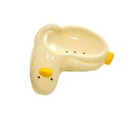 Decorative Soap Holder Ceramic Animal Tray, Cream Glossy Bathroom Accessory with Drain Holes for Hand Soap, Sink, Vanity and Powder Room Holder Animal Tray Wash Basin Vanity Saver Powder Room Sink