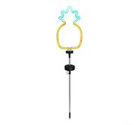 Decorative solar garden lights with pineapple and coconut tree design, waterproof neon illumination for patios, pathways and lawns, solar powered and weather resistant (pineapple)