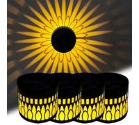 Decorative Solar Mandala Lights, 2026 New Man-dala Theme Waterproof Fence Light, IP65 Waterproof Solar Fence Lights, Outdoor Deck Step Wall Lights for Garden Patio Backyard Yard Decor (4, Big Flower)