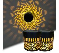 Decorative Solar Mandala Lights, 2026 New Man-dala Theme Waterproof Fence Light, IP65 Waterproof Solar Fence Lights, Outdoor Deck Step Wall Lights for Garden Patio Backyard Yard Decor (2, Mandala)