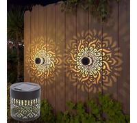 Decorative Solar Mandala Lights, Mandala Solar Lights, Solar for Outdoor use, Solar Powered and Fully Automatic, Waterproof, Fits effortlessly into Any Outdoor Area (Warmes Licht 1,1PC)