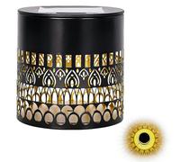 Decorative Solar Mandala Lights, Metal Mandala Wall Lantern, Waterproof, Warm Glow for Garden Patio Balcony (Warm White Light)