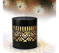 Decorative Solar Mandala Lights,Solar-Powered Mandala Projector Light,Metal Shadow Light Projector for Fence, Patio, Garden, Outdoor Garden Waterproof LED Decorative Lighting(A)
