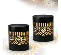 Decorative Solar Mandala Lights,Solar-Powered Mandala Projector Light,Metal Shadow Light Projector for Fence, Patio, Garden, Outdoor Garden Waterproof LED Decorative Lighting(A,2)