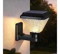 Decorative Solar Wall Lights Outdoor with Remote Control, Dusk to Dawn & Timer, 3 Color Modes + RGB, Dimmable & Adjustable Color Temp, IP44 Waterproof LED Solar Lanterns for the Garden, Yard, Patio