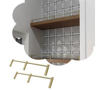 Decorative Solid Brass Thin Railings for Bathroom/Wine Cabinet/Coffee, 2 PCS Kitchen Tipping Shelf Guard Rail, Elegant Floating Shelf Railing Bar(34in(86cm))