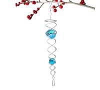Decorative Spiral - 9in Stainless Ball, Crystal Gazing Chain, Wind Spinner Rainbow Maker | Perfectly Great For Garden Decor