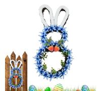 Decorative Spring Wreath - Rabbit Wicker Holiday Banner | Outdoor Wreath for Fireplace Mantel Living Room Bedroom Entryway Wedding Party Family Gathering