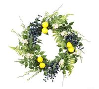 Decorative Spring Wreath with Lemons & Blueberries A Cheerful Touch to Your Home's Interior or Exterior Spaces