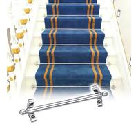 Decorative Stair Carpet Rod Set with Finial Ends for Non-Slip Runner Installation in Libraries and Museums