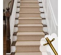 Decorative Stair Carpet Rods for Runner - Secure Fit Stairway Holders, Custom Lengths 50-160cm, Easy Installation, 40pcs, 130cm/51in - Enhance Your Stairs Today!