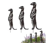 Decorative Stakes for the Garden Area, Cute Meerkat Figures as Outdoor Art Decoration, Decorative Stakes for Flower Pots, for Patio, Lawn, Deck, Pot Plant, Flower Bed, Patio