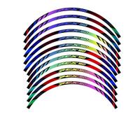 Decorative Stickers For PCX160 For PCX 160 Front 14″ Rear 13″ Laser Motorcycle Wheel Hub Stickers Moto Scooter Rim Decals Accessories Wheel Hub Reflective Stripe(Laser SET B)