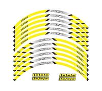 Decorative Stickers Motorcycle Front and Rear Wheels Edge Outer Rim Sticker Reflective Stripe Wheel Decals for Kawasaki Z1000 Tire Decal Tape(Yellow)