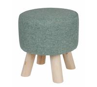 Decorative Stool Green with 4 Wooden Legs 28x30cm Seat Stool Flower Stool