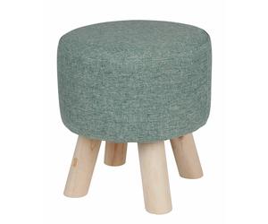 Decorative Stool Green with 4 Wooden Legs 28x30cm Seat Stool Flower Stool