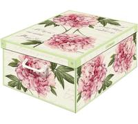 Decorative Storage Box | Medium Peony Design, Cardboard Organizer