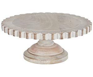 Decorative Stylish Cake Stand Tray Pastry Holder Display Serving Stand Carved Light Mango Wood Memfis