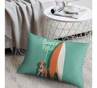 Decorative Surfboard And Puppy Lumbar Throw Pillow Covers 8x12 with Hidden Zipper Outdoor Couch Pillow Cases for Sofa Bed Living Room Garden Plush Pillowcase Farmhouse Cushion Case Home Decor