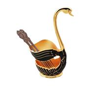 Decorative Swan Base Holder - Swan Dish Storage Rack Base - Zinc Alloy Dish Organizer Kitchen Storage Rack for Spray Bar, Black Gold [Separate Swan Base], Consulte la descripción, See description