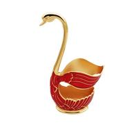 Decorative Swan Base Holder - Swan Dish Storage Rack Base - Zinc Alloy Dish Organizer Kitchen Storage Rack for Spray Bar, Red gold [separate swan base], Consulte la descripción, See description