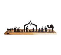 Decorative Table Centerpiece - Iron Portavelas with Belén Reason, Christmas Religious, Metal Festive Accessory | Ideal for Home, Interior, Celebrations, Dining Room, Living Room
