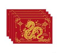 Decorative Table For with Chinese For Zodiac Dragon Design, 13x72 Inch, Polyester Fabric Protects Dining Table from Heat Damage and Daily Wear (Mat A)