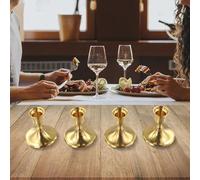 Decorative Taper Candle Holders Vintage Style for For home and Event Decor (4-pack Chrome)