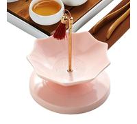 Decorative Tea Filter, Umbrella Strainer Tool, Ceramic Leaf Colander System with Elegant Design Feature, Loose Tea Brewing Kit, Flavor Enhancement Strainer for Kitchen Beverage Preparation