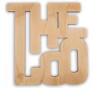 Decorative The Loo Door - Wall Sign, Modern Wooden Toilet Sign - Maple Finish, with Adhesive Tabs 14.5 x 14 cm by NOIR.DESIGN®