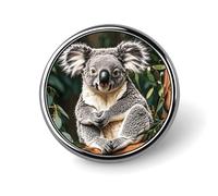 Decorative The Lovely Koala Brooch Pin Fashion Lapel Pins for Women Men Lapel Badge Funny Brooches for Suits Clothing Jackets Hats Backpacks Purses Bag Accessories-Round